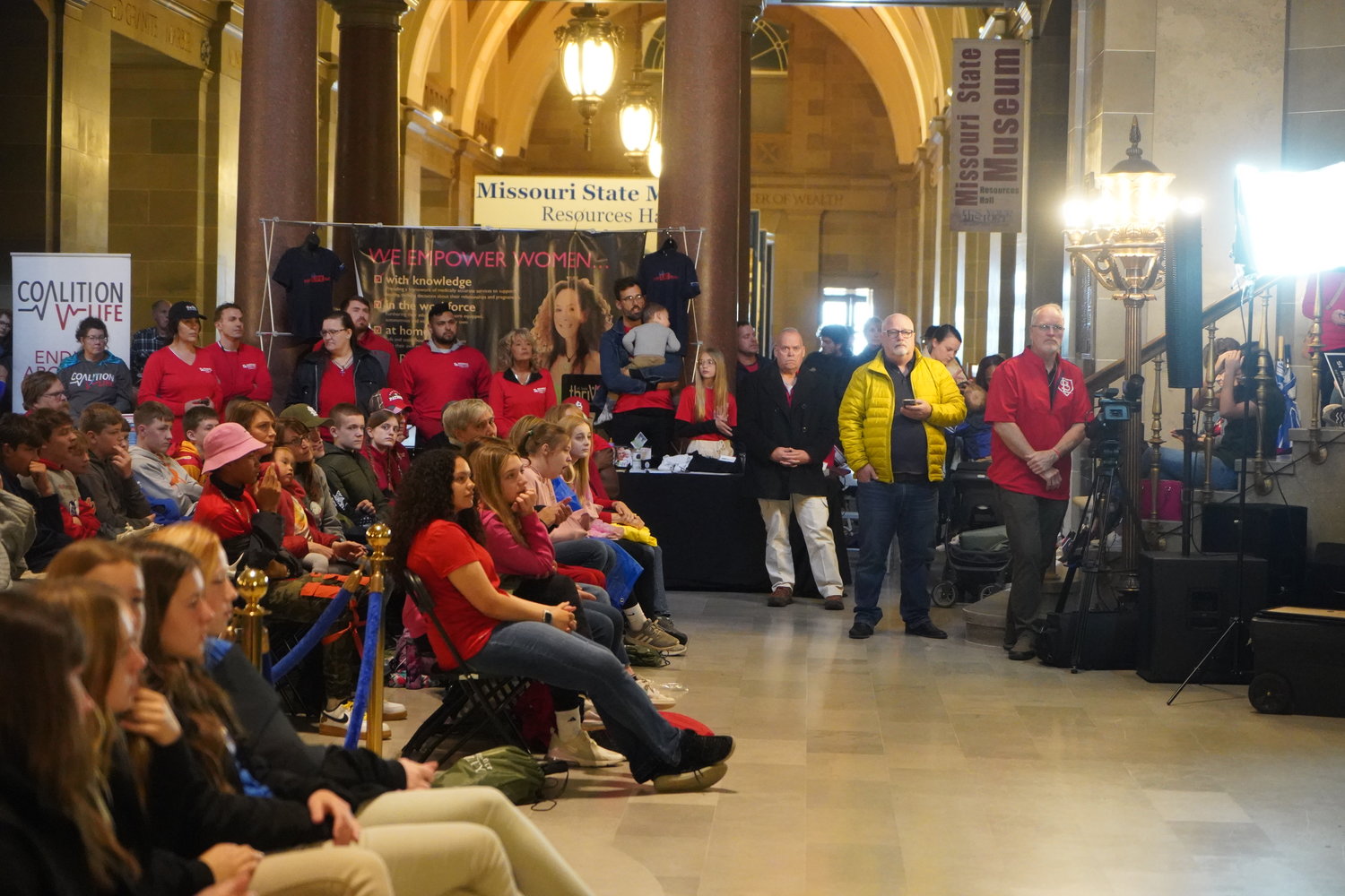 More than 2,000 people attend a rally in the Rotunda of the Missouri State Capitol April 20 in conjunction with the Midwest March for Life.